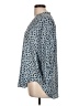 Lush 100% Polyester Animal Print Blue 3/4 Sleeve Blouse Size L - photo 5