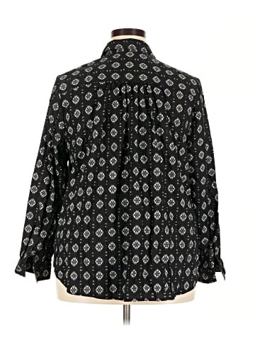 Roaman's 3/4 Sleeve Button-Down Shirt (view 2)