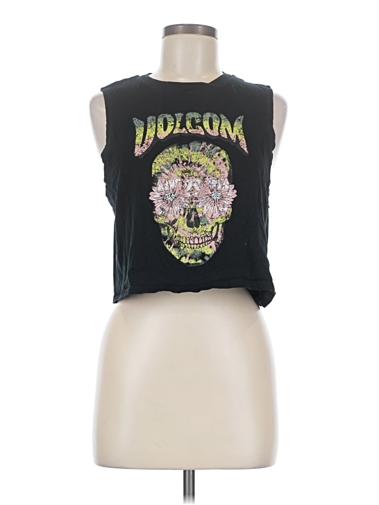 Pre-owned Volcom Sleeveless T-shirt In Black