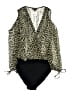 Topshop 100% Polyester Animal Print Green Bodysuit Size 12 - photo 1
