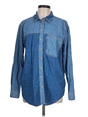 Topshop Long Sleeve Button-Down Shirt (view 1)