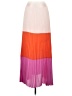 Express 100% Polyester Color Block Orange Casual Skirt Size S - photo 1