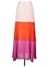 Express 100% Polyester Color Block Orange Casual Skirt Size S - photo 2