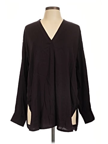 Vince. Long Sleeve Silk Top (view 1)