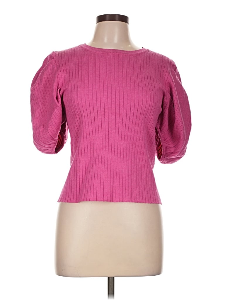 Pre-owned En Saison Short Sleeve Top Pink Boatneck Tops