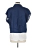 DKNY Color Block Blue Short Sleeve Blouse Size M - photo 2