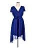 DKNY 100% Polyester Blue Cocktail Dress Size 16 - photo 1
