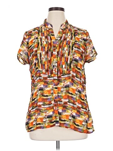 NY Collection Short Sleeve Blouse (view 1)