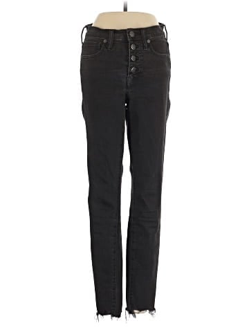 Madewell 9" Mid-Rise Skinny Jeans in Berkeley Black: Button-Through Edition (view 1)