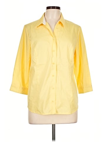Christopher & Banks 3/4 Sleeve Button-Down Shirt (view 1)