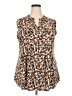 Cocomo Brown Sleeveless Button-Down Shirt Size 2X - photo 1