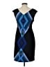 Connected Apparel Argyle Blue Cocktail Dress Size 10 - photo 2