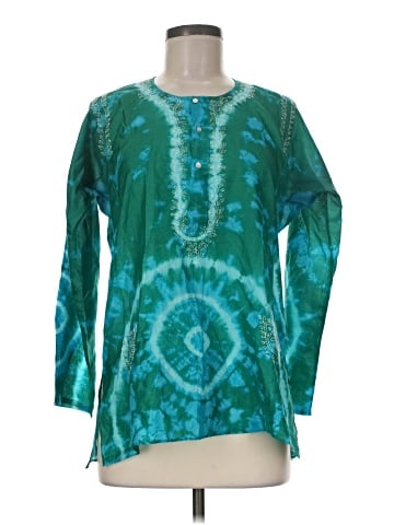 Calypso St. Barth Long Sleeve Silk Top (view 1)