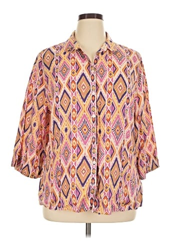 Chico's 3/4 Sleeve Button-Down Shirt (view 1)