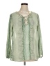 Rose + Olive 100% Polyester Green Long Sleeve Blouse Size 1X - photo 1
