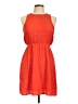 Heatherly 100% Polyester Solid Orange Casual Dress Size L (petite) - photo 1