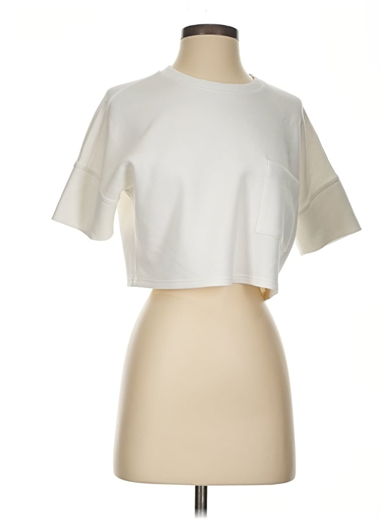 Pre-owned Spanx Short Sleeve T-shirt In Ivory
