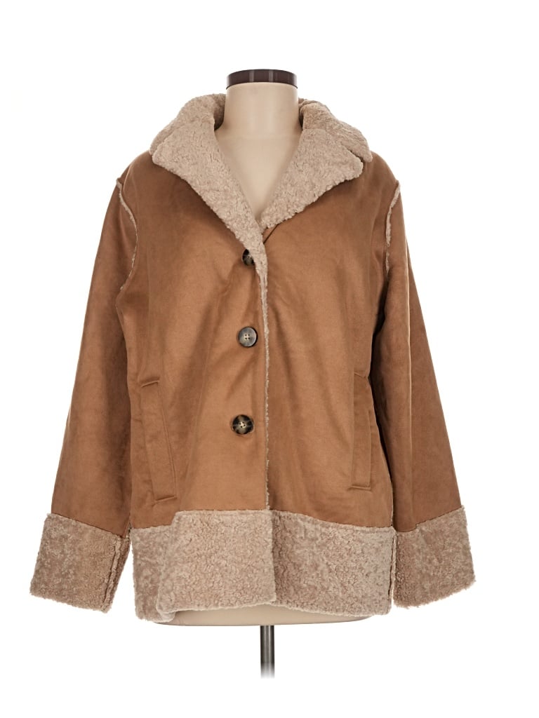 Pre-owned Jjill Coat In Brown