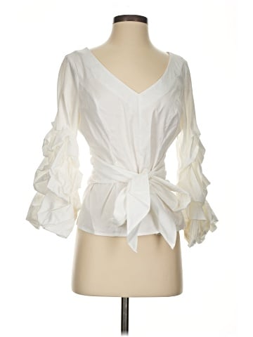 White House Black Market 3/4 Sleeve Blouse (view 1)