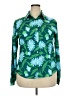 Unbranded 100% Polyester Floral Green Long Sleeve Blouse Size XXL - photo 1