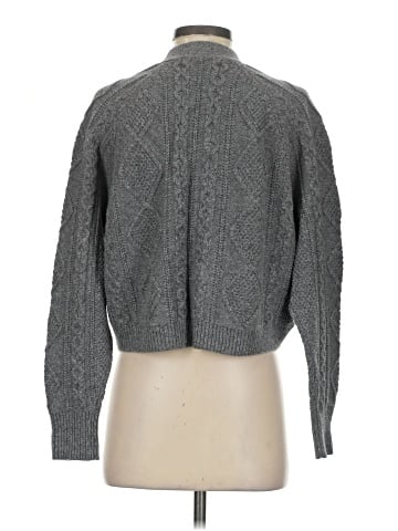 Madewell Shimmer Cable-Knit Crop Cardigan (view 2)
