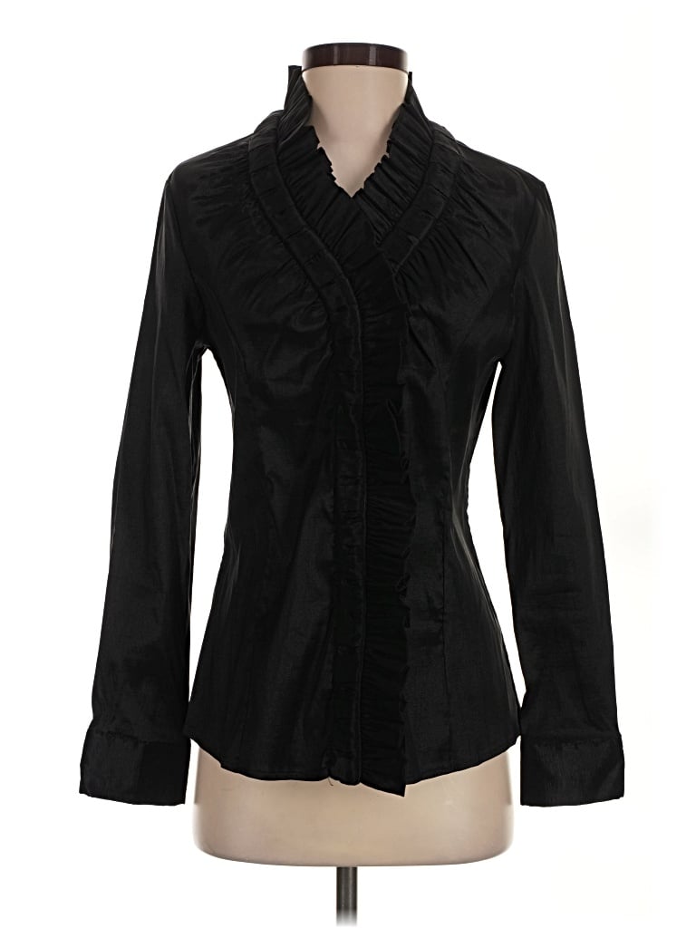 Pre-owned Ravel Long Sleeve Blouse In Black