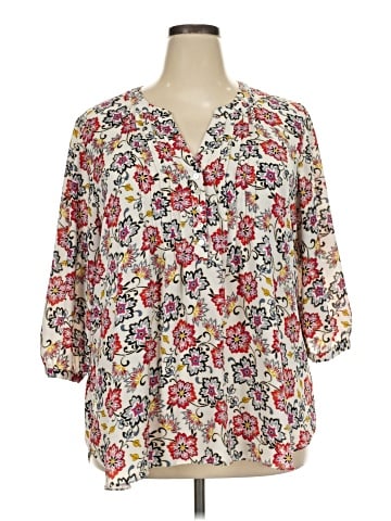 Rose + Olive 3/4 Sleeve Blouse (view 1)