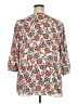 Rose + Olive 100% Polyester Floral Ivory 3/4 Sleeve Blouse Size 2X - photo 2