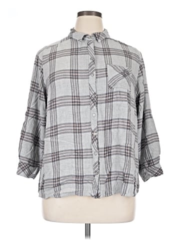 Catherines 3/4 Sleeve Button-Down Shirt (view 1)