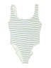 J.Crew Stripes Ivory One Piece Swimsuit Size 8 - photo 1
