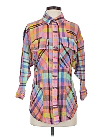 Pilcro 3/4 Sleeve Button-Down Shirt (view 1)
