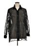 Notations 100% Polyester Animal Print Black 3/4 Sleeve Blouse Size 1X - photo 1