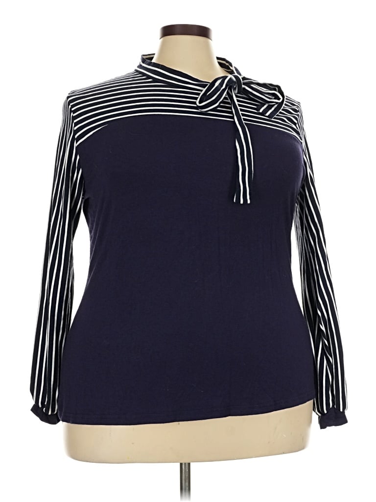 Pre-owned In'voland Long Sleeve Blouse In Blue