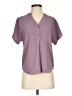 Monteri 100% Polyester Purple Short Sleeve Blouse Size S - photo 1