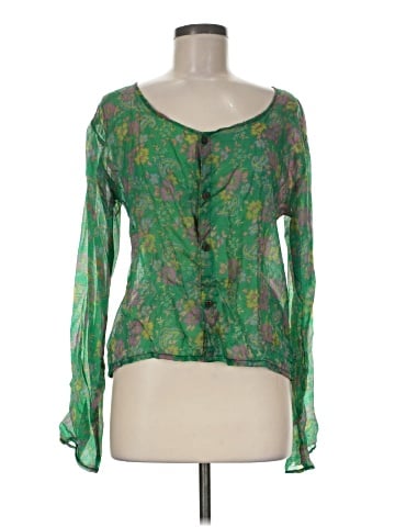 Natura Long Sleeve Silk Top (view 1)