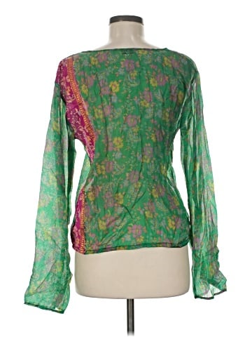 Natura Long Sleeve Silk Top (view 2)