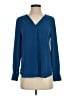 Ann Taylor 100% Polyester Blue Long Sleeve Blouse Size S - photo 1