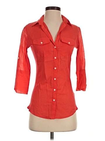 Max Studio 3/4 Sleeve Button-Down Shirt (view 1)