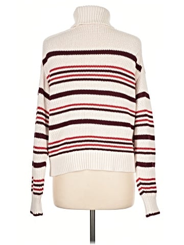 Madewell Ribbed Cotton Turtleneck Sweater in Stripe (view 2)