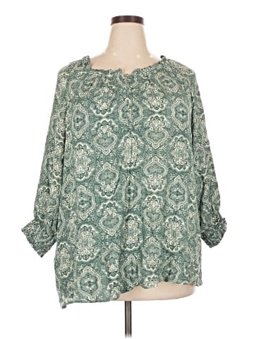 Indigo Rose 3/4 Sleeve Blouse (view 1)
