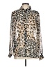 ASOS Animal Print Silver Long Sleeve Blouse Size 12 - photo 1