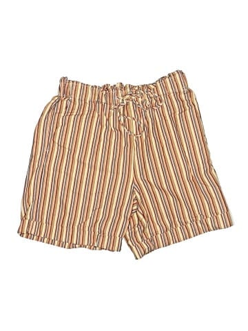 Madewell Drawstring Pull-On Mid-Length Shorts in Rainbow Stripe (view 1)