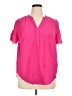 Torrid Pink Short Sleeve Blouse Size 1X Plus (1) - photo 1