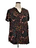 Torrid 100% Rayon Hearts Black Short Sleeve Blouse Size 1X Plus (1) - photo 1