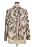 Fred David Stripes Ivory Long Sleeve Blouse Size 1X - photo 1