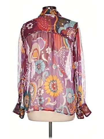 Jade Long Sleeve Silk Top (view 2)