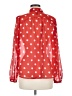 H&M 100% Polyester Polka Dots Red Long Sleeve Blouse Size 8 - photo 2