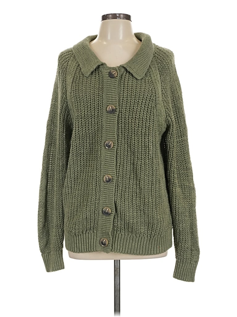 Pre-owned Garnet Hill Cardigan Sweater In Green