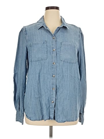 Democracy Long Sleeve Button-Down Shirt (view 1)
