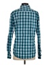 Old Navy Checkered-gingham Teal Long Sleeve Button-Down Shirt Size S - photo 2